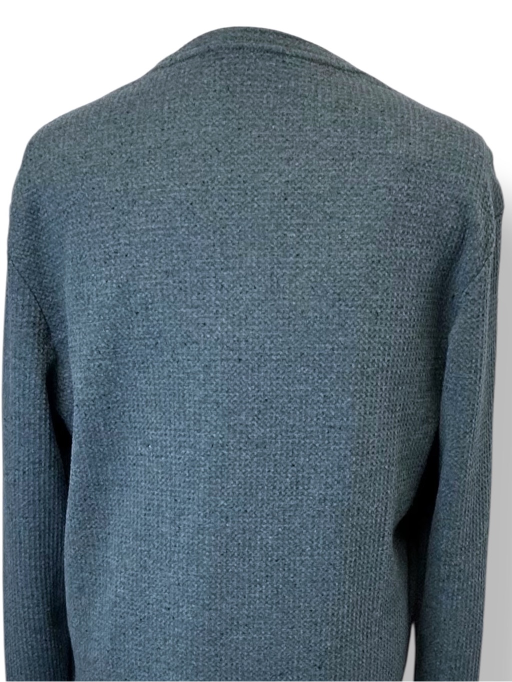 English Laundry Men's Crewneck Waffle Knit Sweater Transitional Slate Green M — image 6 of 8